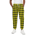 Yellow Buffalo Plaid Print Cotton Sweatpants