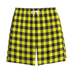 Yellow Buffalo Plaid Print Cotton Shorts