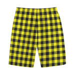 Yellow Buffalo Plaid Print Cotton Shorts