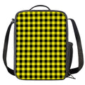 Yellow Buffalo Plaid Print Crossbody Lunch Bag