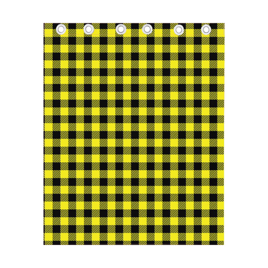 Yellow Buffalo Plaid Print Curtain