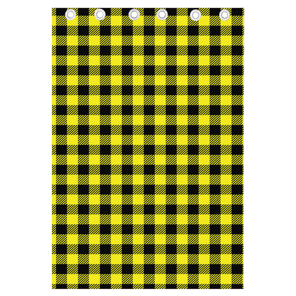Yellow Buffalo Plaid Print Curtain