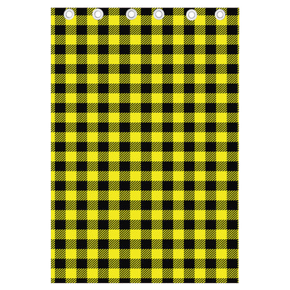 Yellow Buffalo Plaid Print Curtain