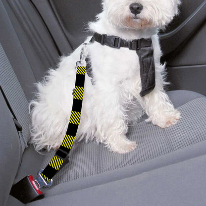 Yellow Buffalo Plaid Print Dog Seat Belt
