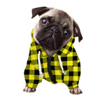 Yellow Buffalo Plaid Print Dog Zip Up Hoodie