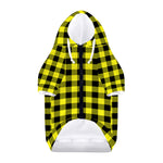 Yellow Buffalo Plaid Print Dog Zip Up Hoodie