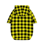 Yellow Buffalo Plaid Print Dog Zip Up Hoodie