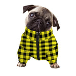 Yellow Buffalo Plaid Print Dog Zip Up Jacket