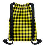 Yellow Buffalo Plaid Print Drawstring Backpack