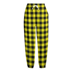 Yellow Buffalo Plaid Print Fleece Lined Knit Pants