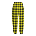 Yellow Buffalo Plaid Print Fleece Lined Knit Pants