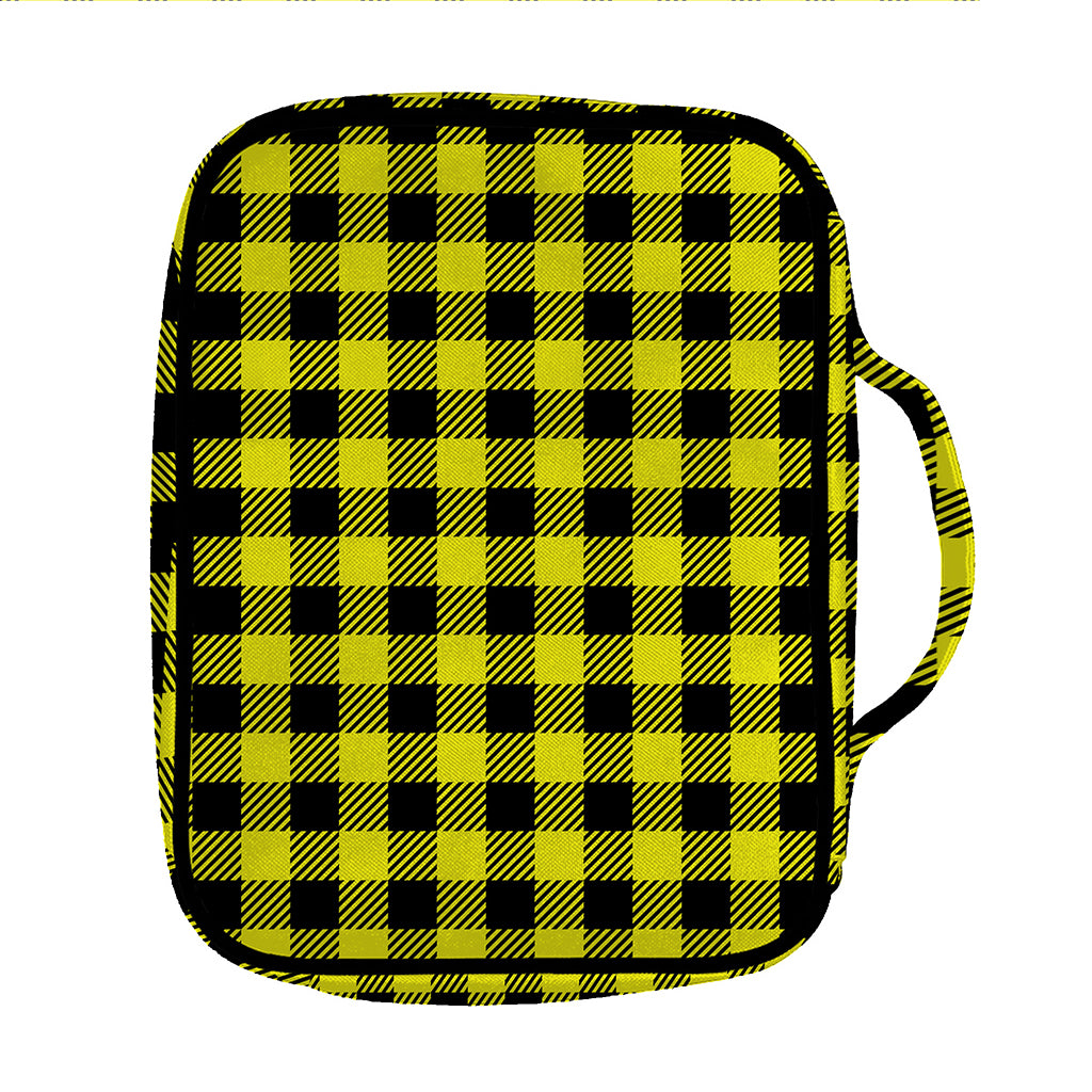Yellow Buffalo Plaid Print Front Pocket Bible Bag