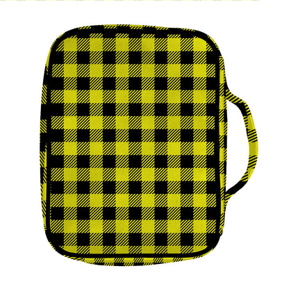 Yellow Buffalo Plaid Print Front Pocket Bible Bag