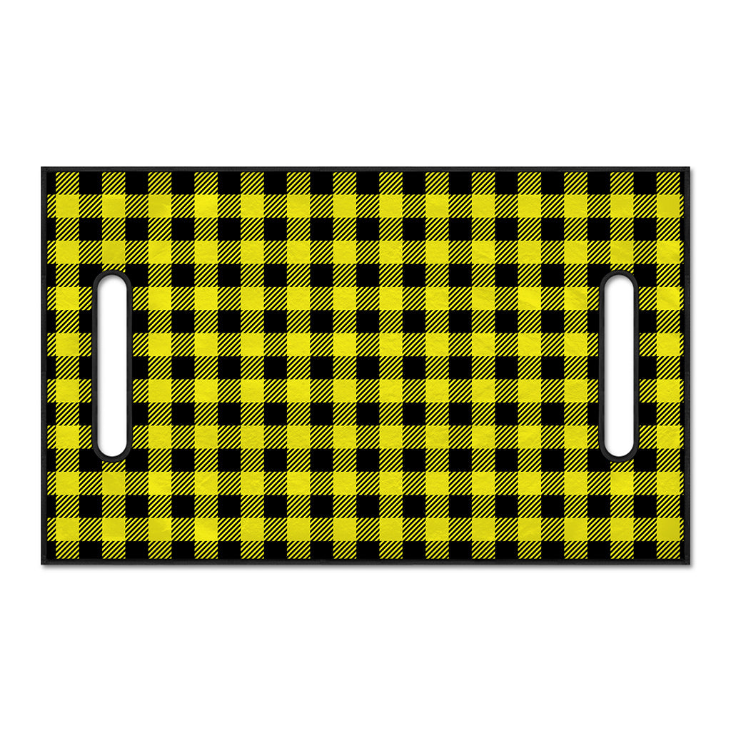 Yellow Buffalo Plaid Print Golf Cart Seat Cover