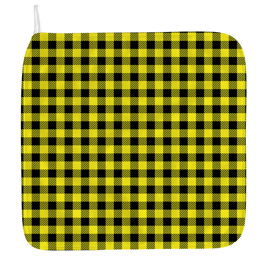 Yellow Buffalo Plaid Print Hand Towel