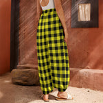 Yellow Buffalo Plaid Print Harem Pants