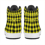 Yellow Buffalo Plaid Print High Top Leather Sneakers