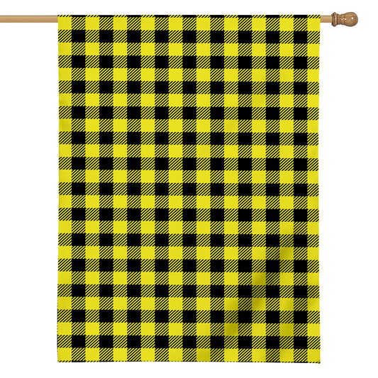 Yellow Buffalo Plaid Print House Flag