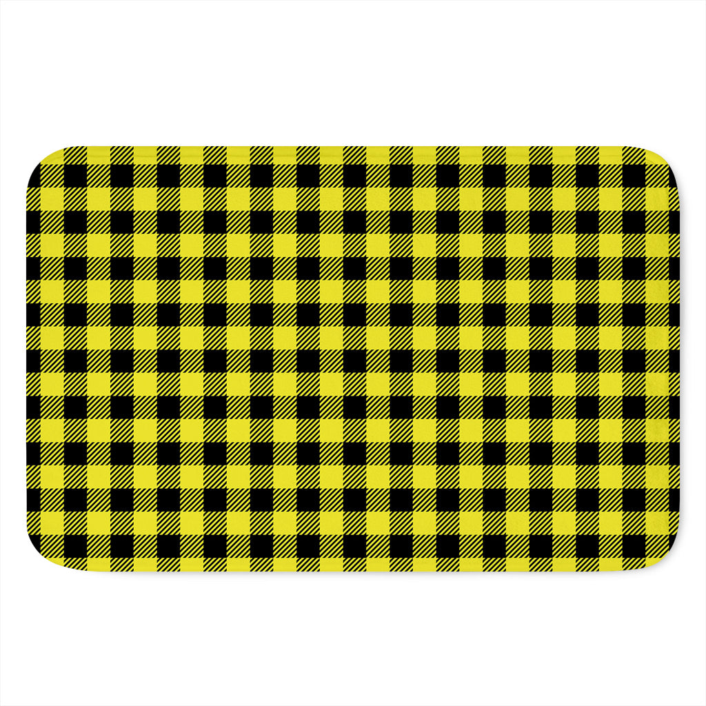 Yellow Buffalo Plaid Print Indoor Door Mat