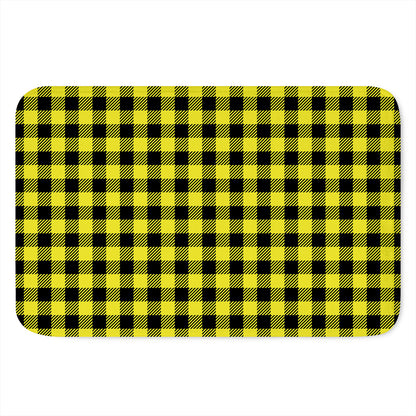Yellow Buffalo Plaid Print Indoor Door Mat