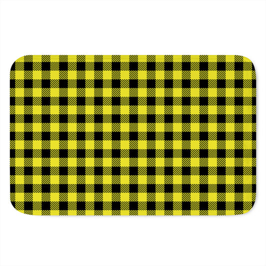 Yellow Buffalo Plaid Print Indoor Door Mat