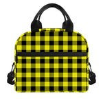 Yellow Buffalo Plaid Print Insulated Lunch Bag
