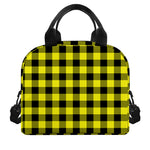 Yellow Buffalo Plaid Print Insulated Lunch Bag