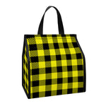 Yellow Buffalo Plaid Print Insulated Lunch Tote