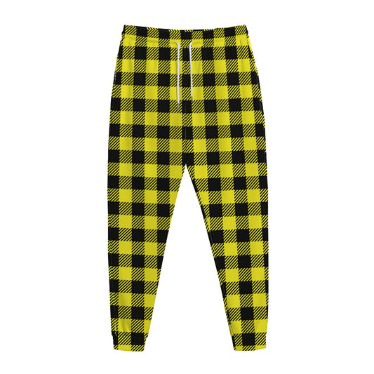 Yellow Buffalo Plaid Print Jogger Pants