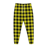 Yellow Buffalo Plaid Print Jogger Pants