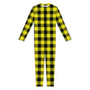 Yellow Buffalo Plaid Print Jumpsuit