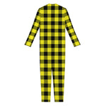 Yellow Buffalo Plaid Print Jumpsuit