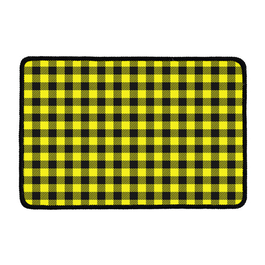 Yellow Buffalo Plaid Print Kitchen Mat