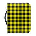 Yellow Buffalo Plaid Print Leather Bible Cover