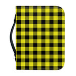 Yellow Buffalo Plaid Print Leather Bible Cover