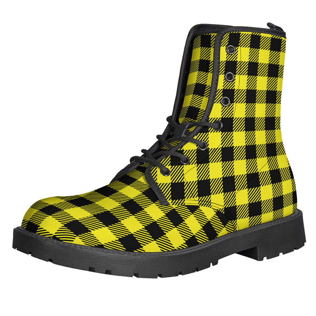 Yellow Buffalo Plaid Print Backpack