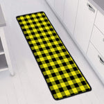 Yellow Buffalo Plaid Print Long Kitchen Mat