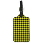 Yellow Buffalo Plaid Print Luggage Tag