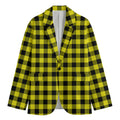 Yellow Buffalo Plaid Print Men's Blazer
