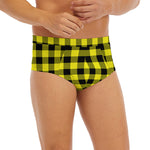 Yellow Buffalo Plaid Print Men's Briefs
