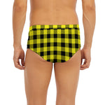 Yellow Buffalo Plaid Print Men's Briefs