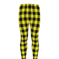 Yellow Buffalo Plaid Print Men's Leggings