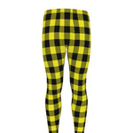 Yellow Buffalo Plaid Print Men's leggings