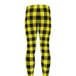 Yellow Buffalo Plaid Print Men's leggings