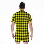 Yellow Buffalo Plaid Print Men's Rompers