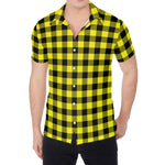 Yellow Buffalo Plaid Print Men's Shirt