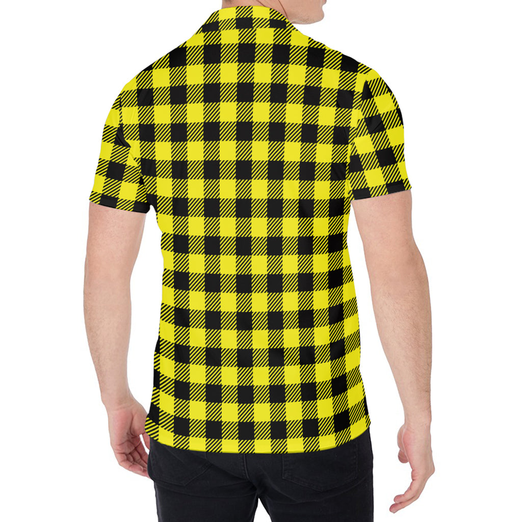 Yellow Buffalo Plaid Print Men's Shirt