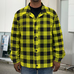Yellow Buffalo Plaid Print Men's Shirt Jacket