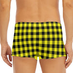 Yellow Buffalo Plaid Print Men's Short Boxer Briefs