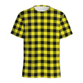 Yellow Buffalo Plaid Print Men's Athletic T-Shirt